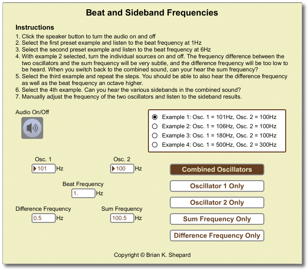 Beat and Sideband Frequencies