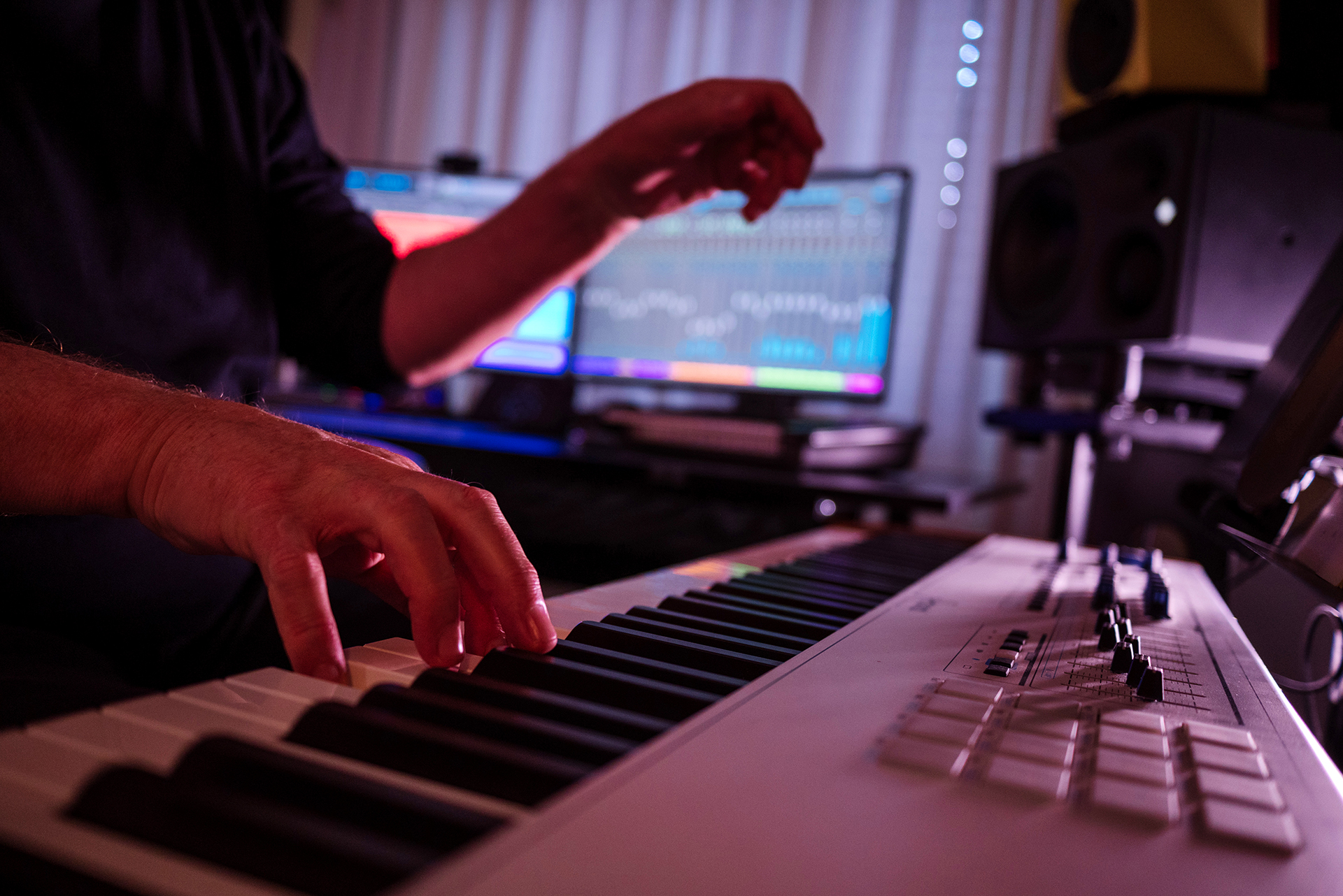 Closeup of Brian's Playing Keyboard